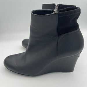 Michael Kors Women's Bromley Wedge Ankle Bootie Black Soft Leather Boots 8.5 M